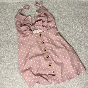 lavender polka dot mini sundress